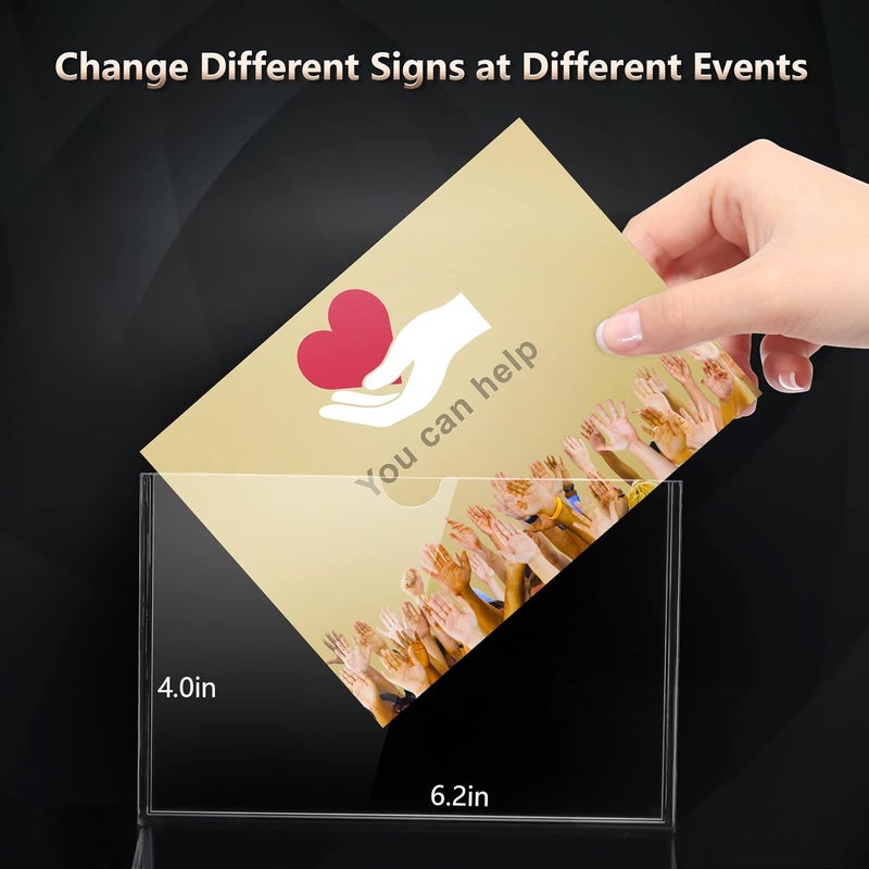 KYODOLED Black Donation Box for Fundraising, Suggestion Box with Lock and Key, Tip Jar for Tickets with Sign Holder, for Raffle, Event and Organization, 6.2"x4.6"x4", 2PACK (Sign Card Not Contain) - Image 3